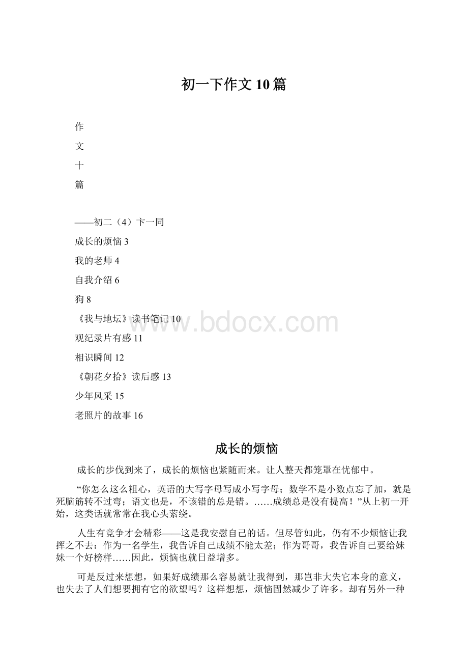 初一下作文10篇Word下载.docx_第1页