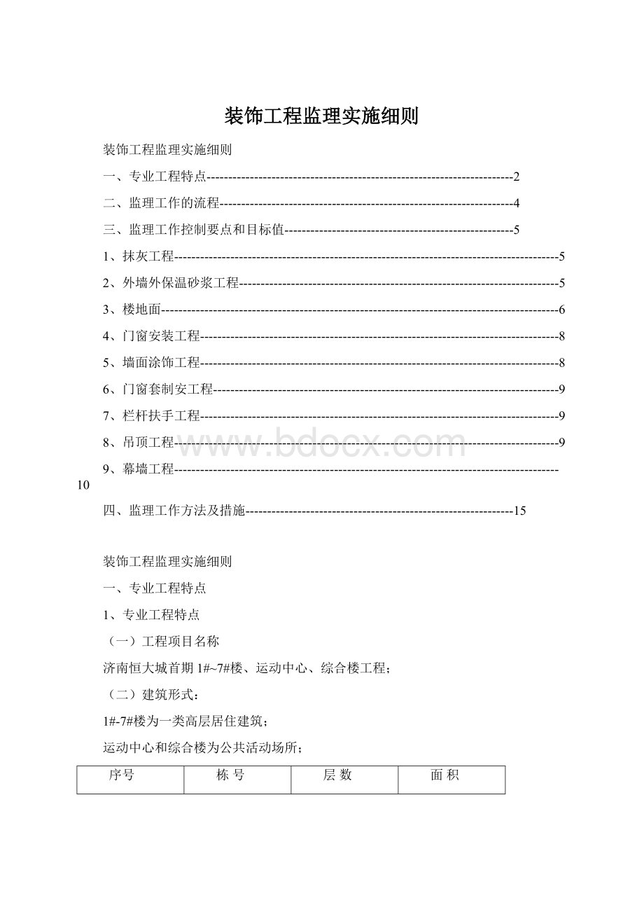 装饰工程监理实施细则.docx_第1页