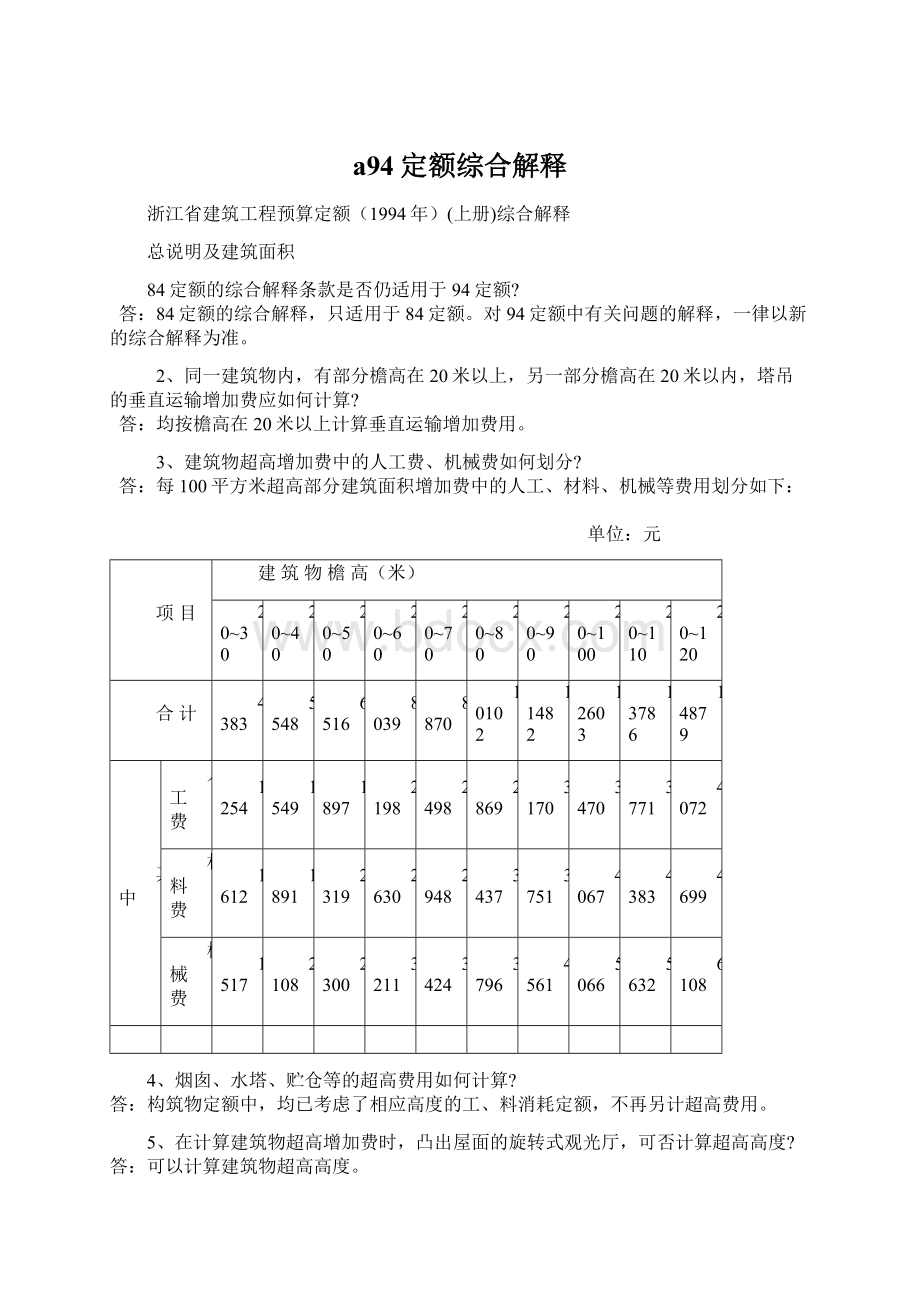 a94定额综合解释Word文档下载推荐.docx_第1页