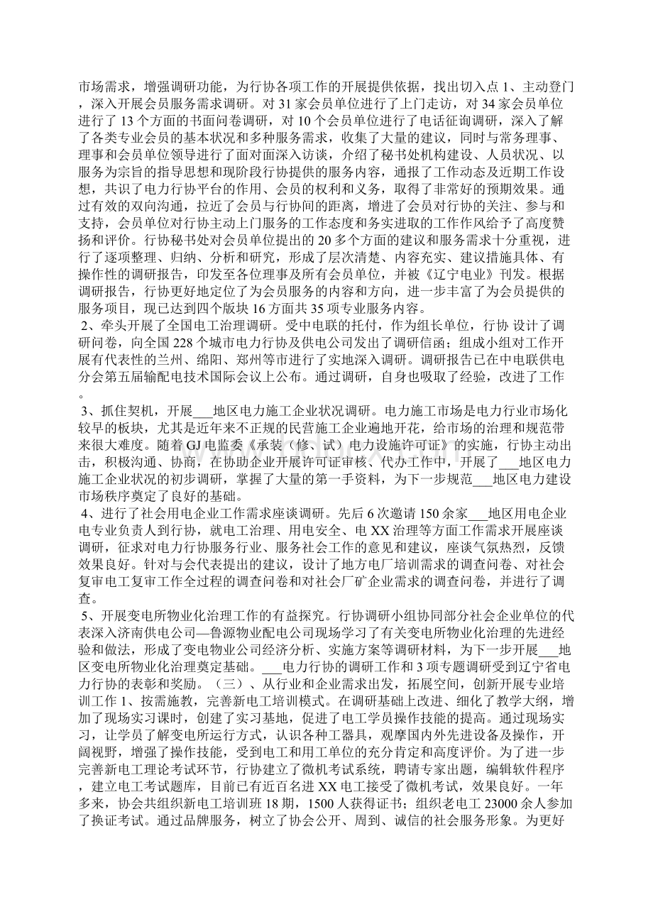 电力行业协会年度工作总结全文.docx_第2页