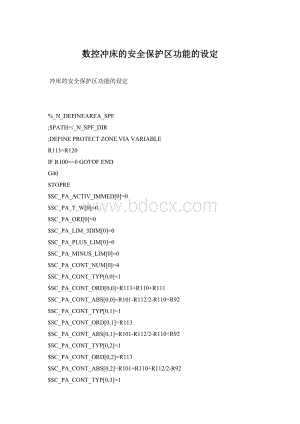 数控冲床的安全保护区功能的设定文档格式.docx