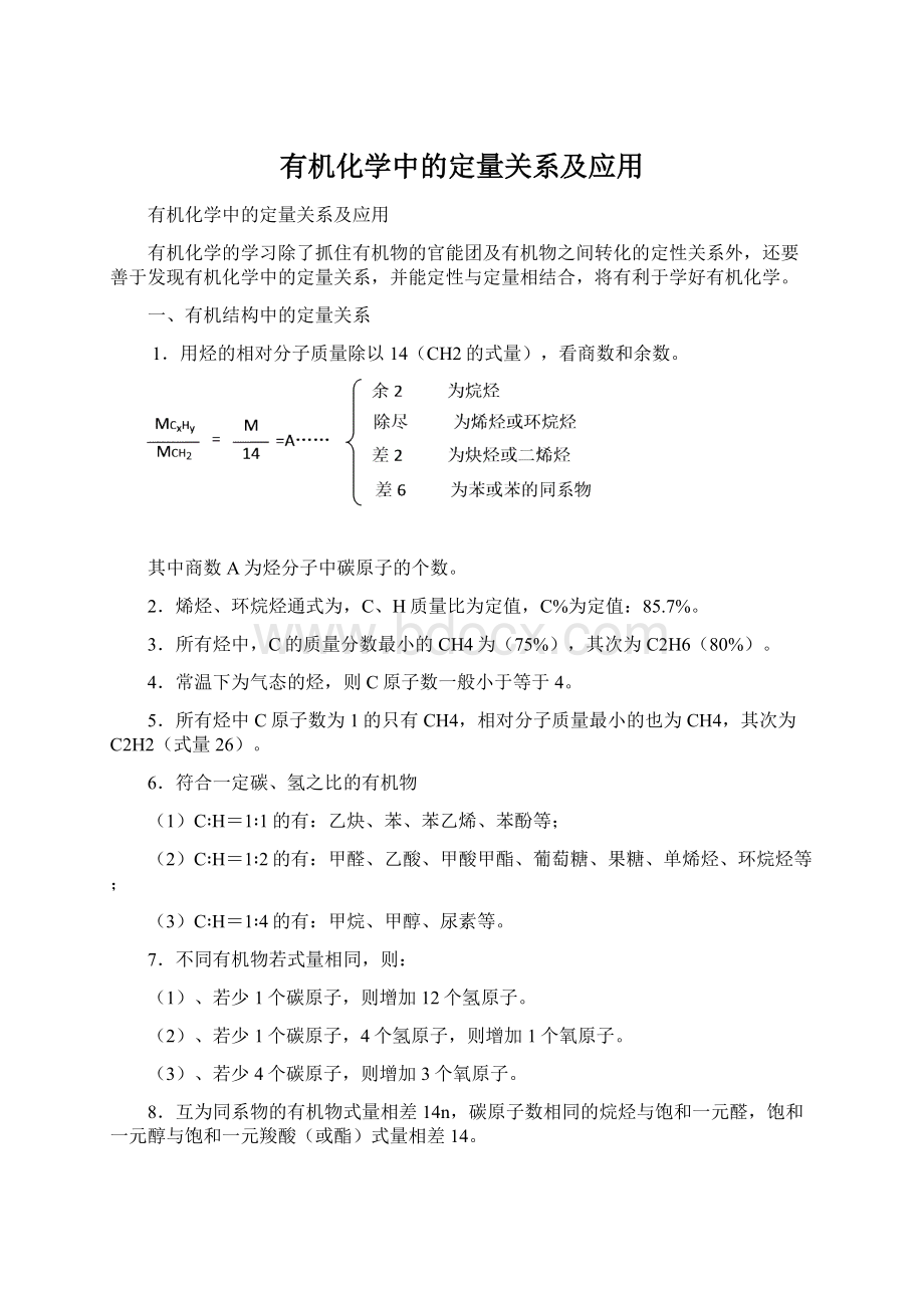 有机化学中的定量关系及应用.docx