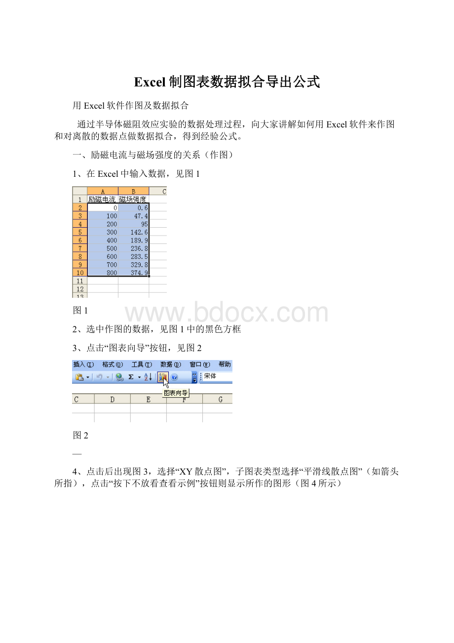 Excel制图表数据拟合导出公式.docx_第1页