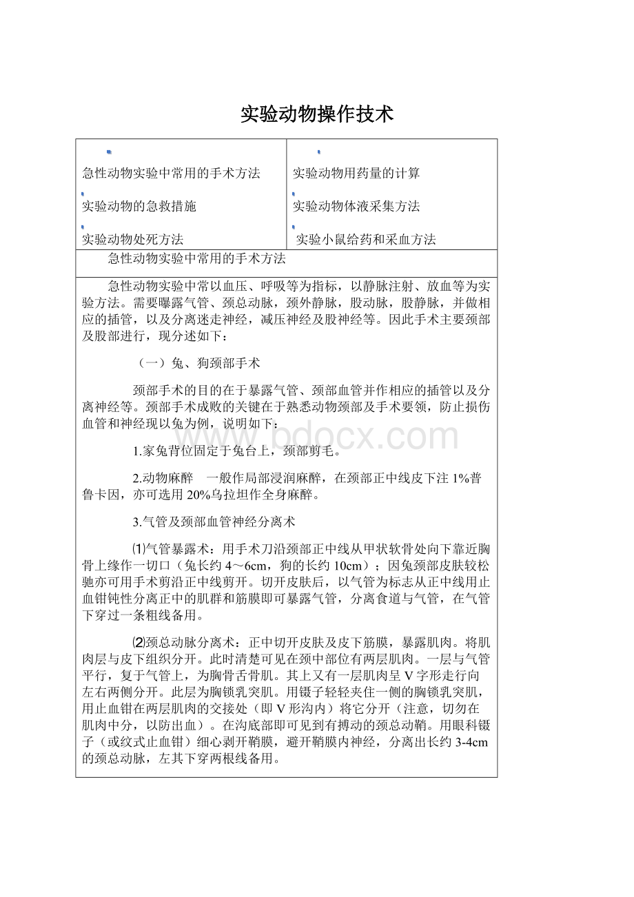 实验动物操作技术Word格式文档下载.docx