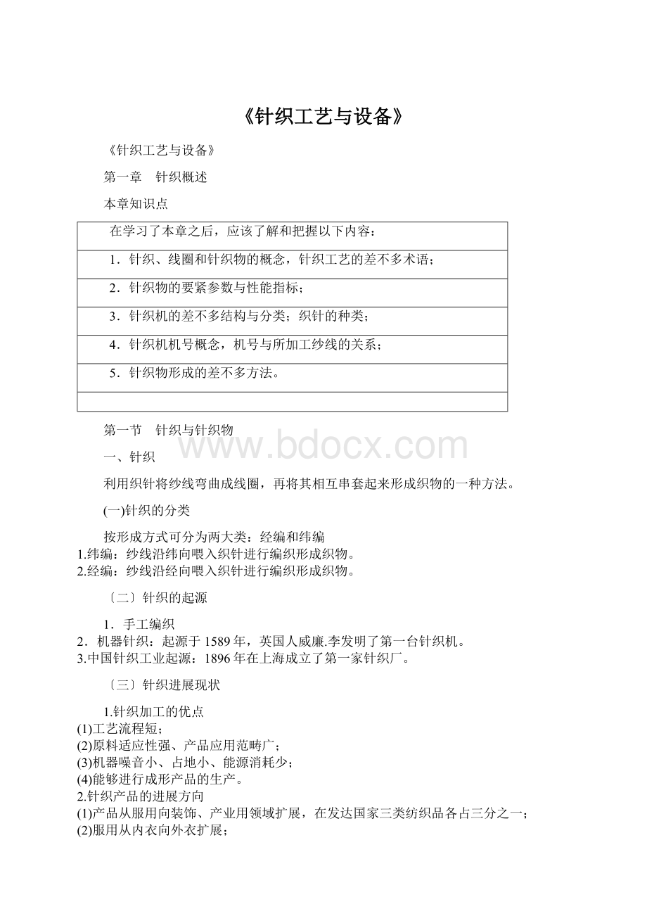 《针织工艺与设备》Word格式.docx_第1页