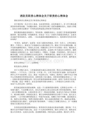 消防员职责心得体会关于职责的心得体会Word格式文档下载.docx