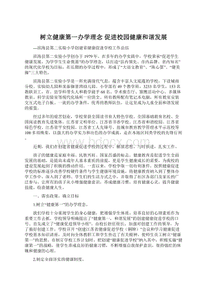 树立健康第一办学理念 促进校园健康和谐发展.docx