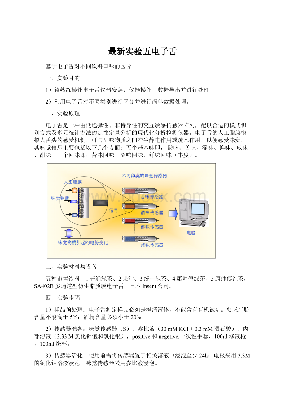 最新实验五电子舌.docx