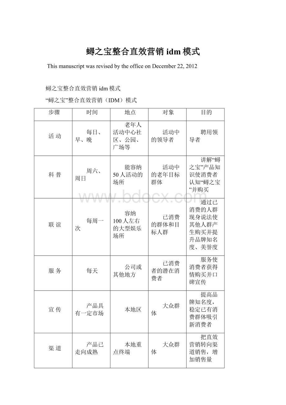 蟳之宝整合直效营销idm模式Word格式文档下载.docx