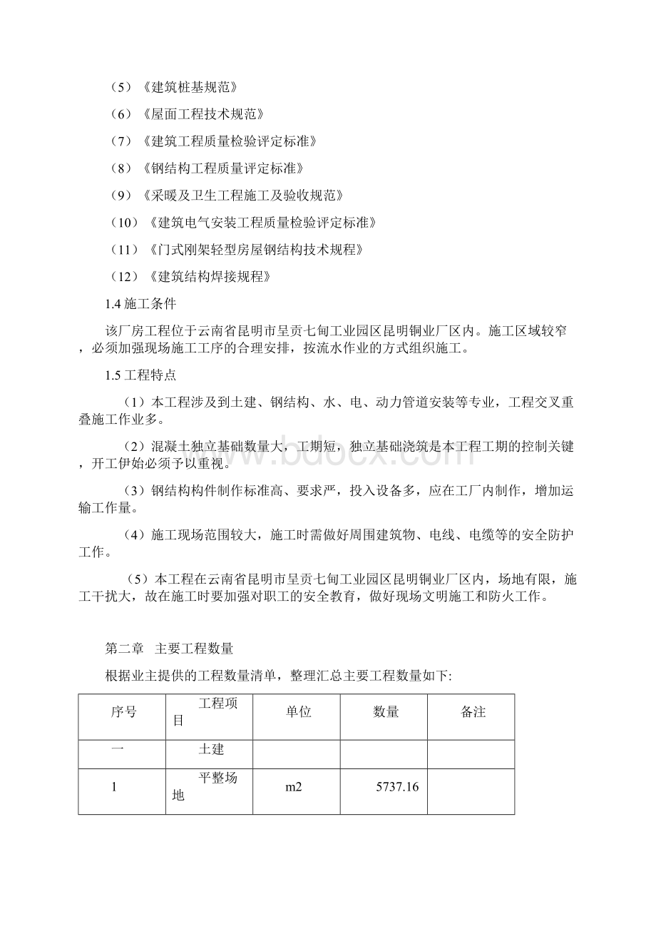 工业厂房建设项目施工设计方案Word文件下载.docx_第2页