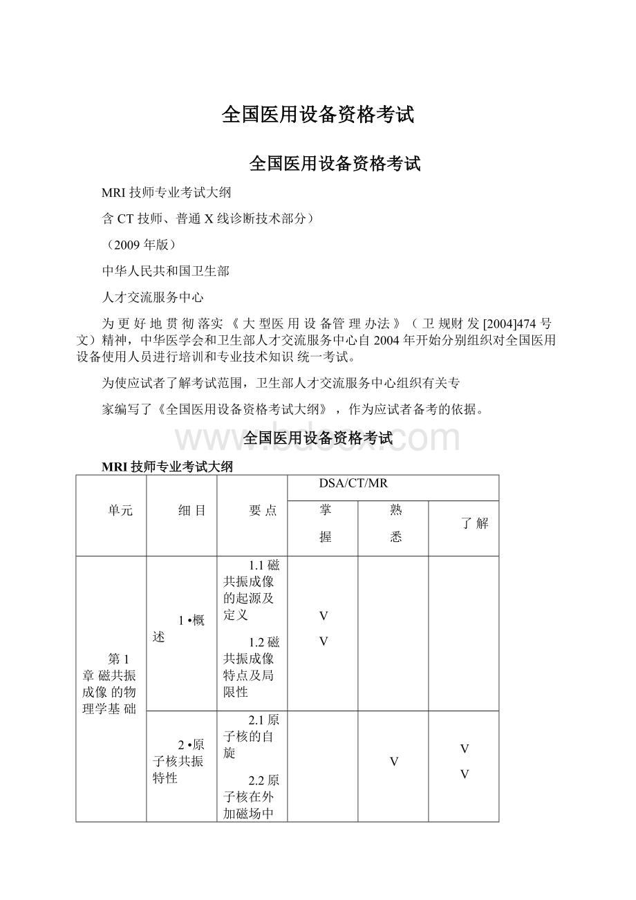 全国医用设备资格考试.docx