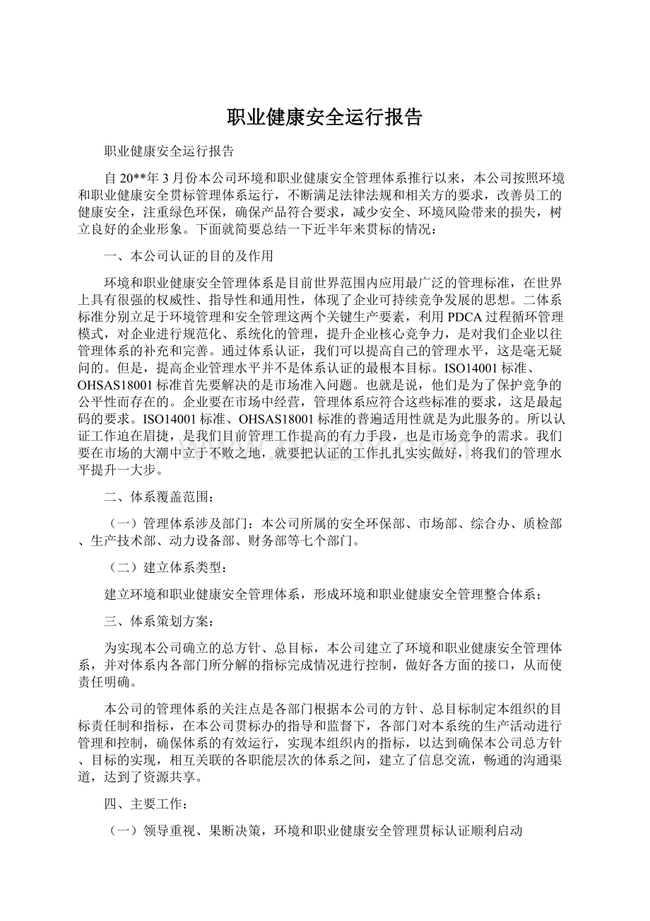 职业健康安全运行报告.docx