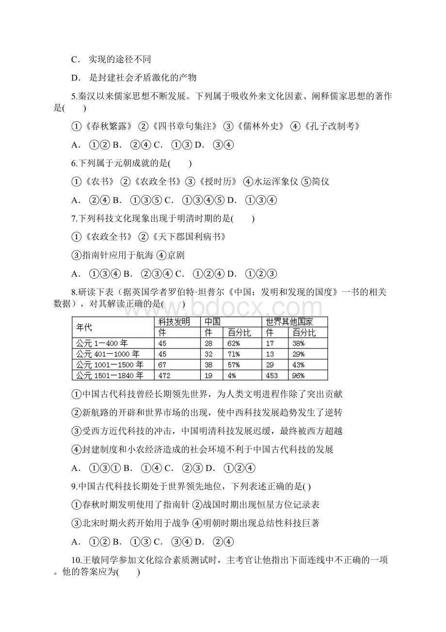 学年山东省滨州市邹平双语学校一区高二上学期期中模拟考试历史试题.docx_第2页