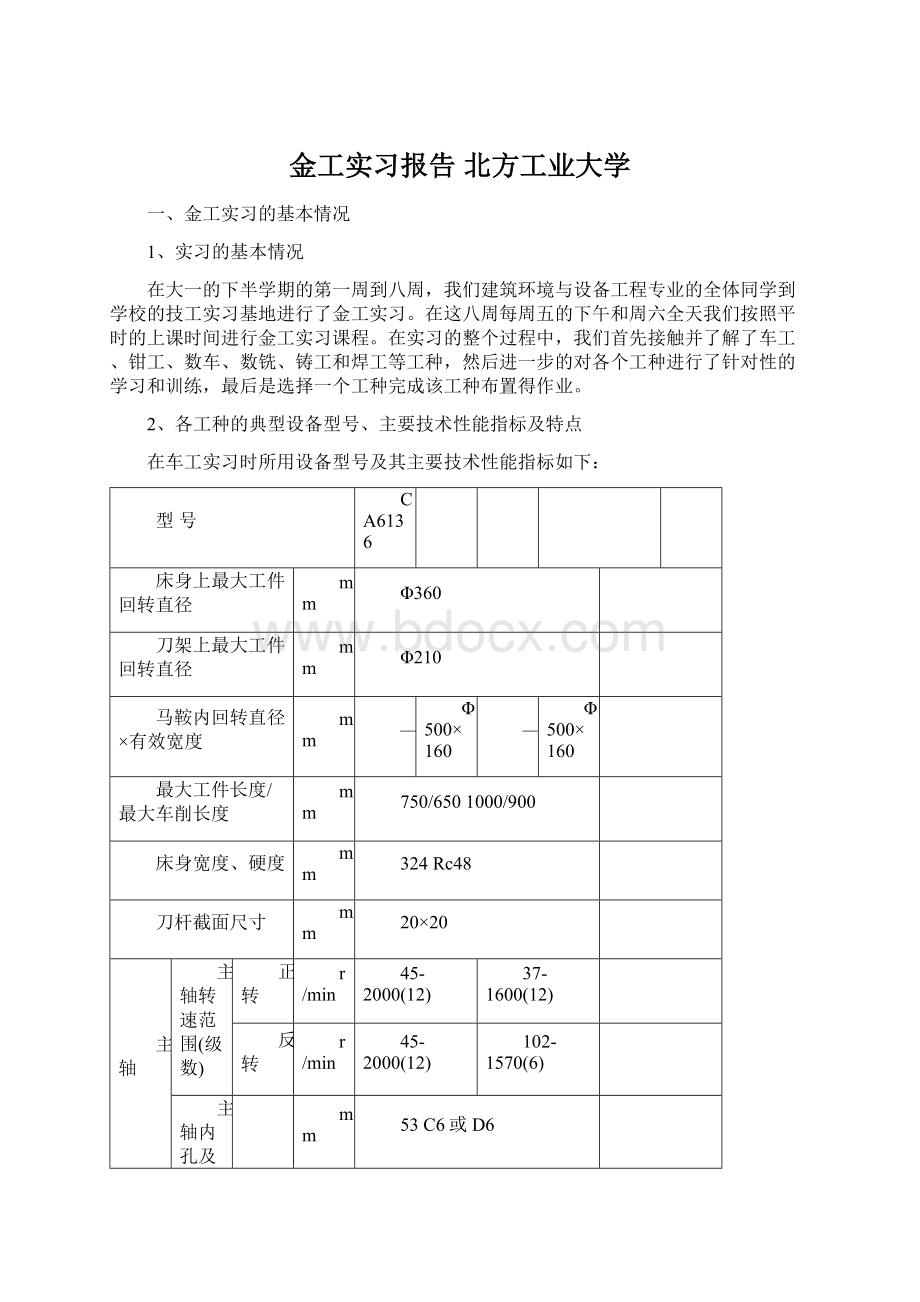 金工实习报告北方工业大学.docx_第1页