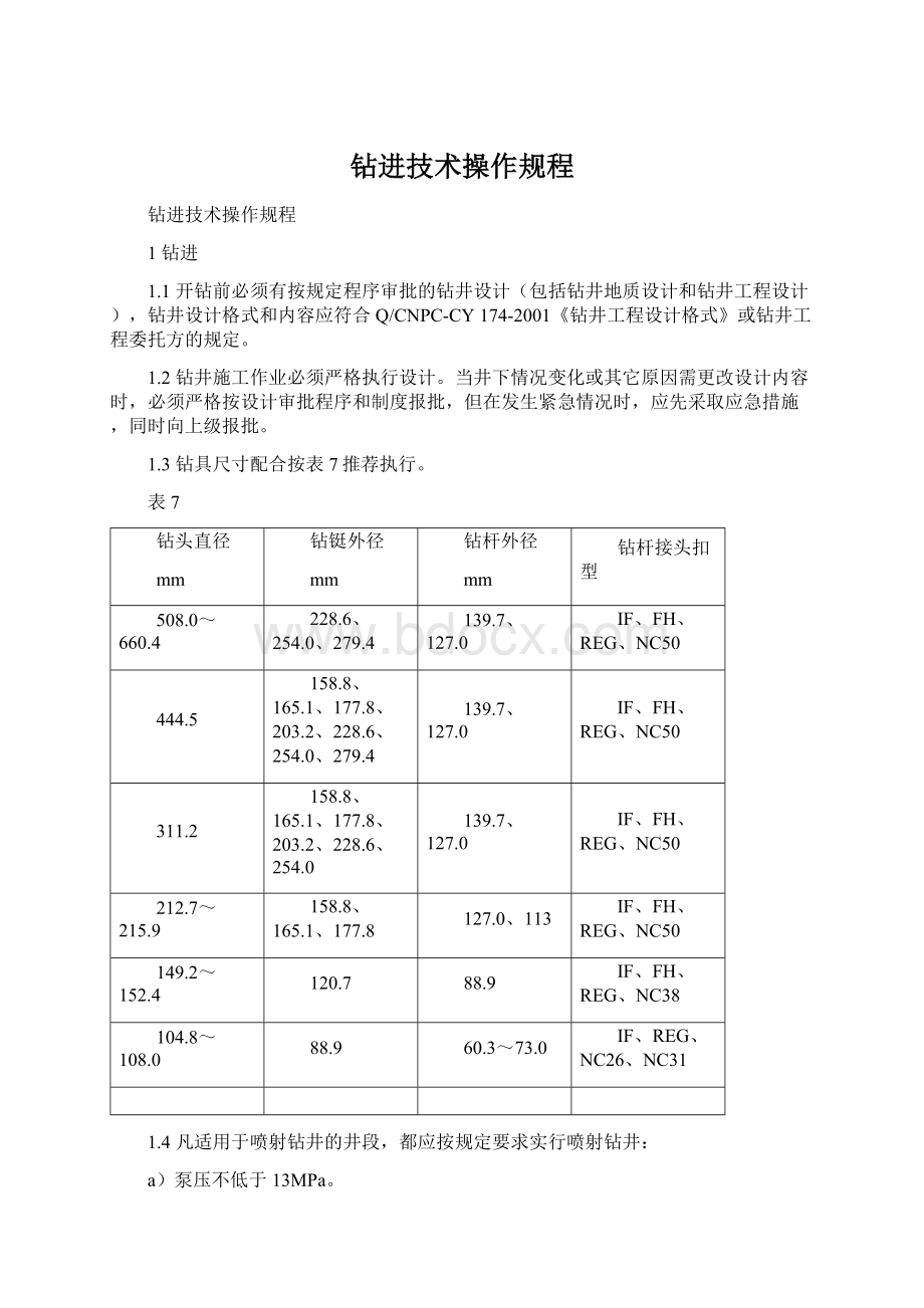 钻进技术操作规程.docx_第1页