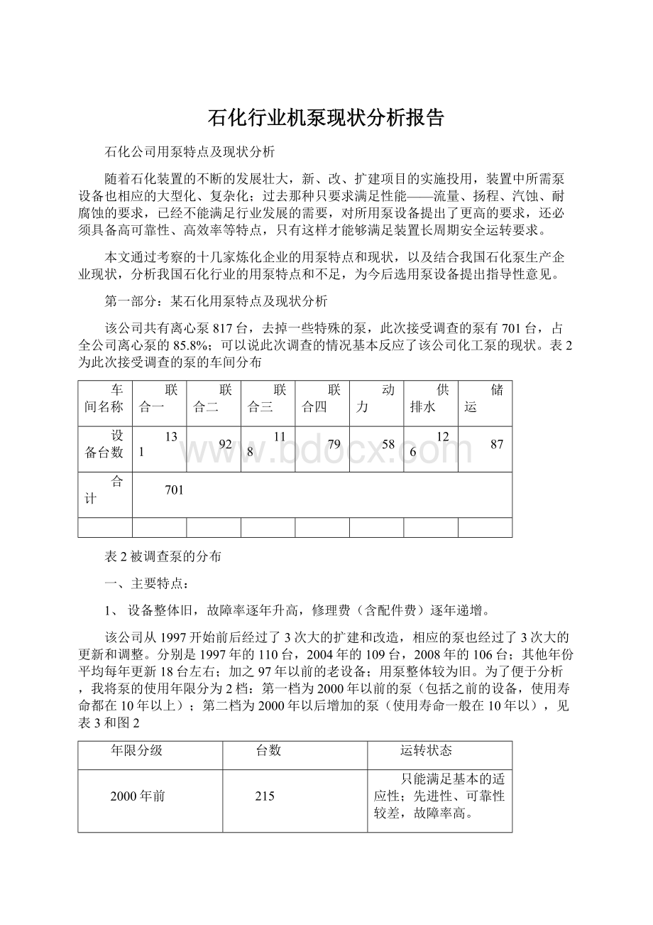 石化行业机泵现状分析报告Word文档下载推荐.docx