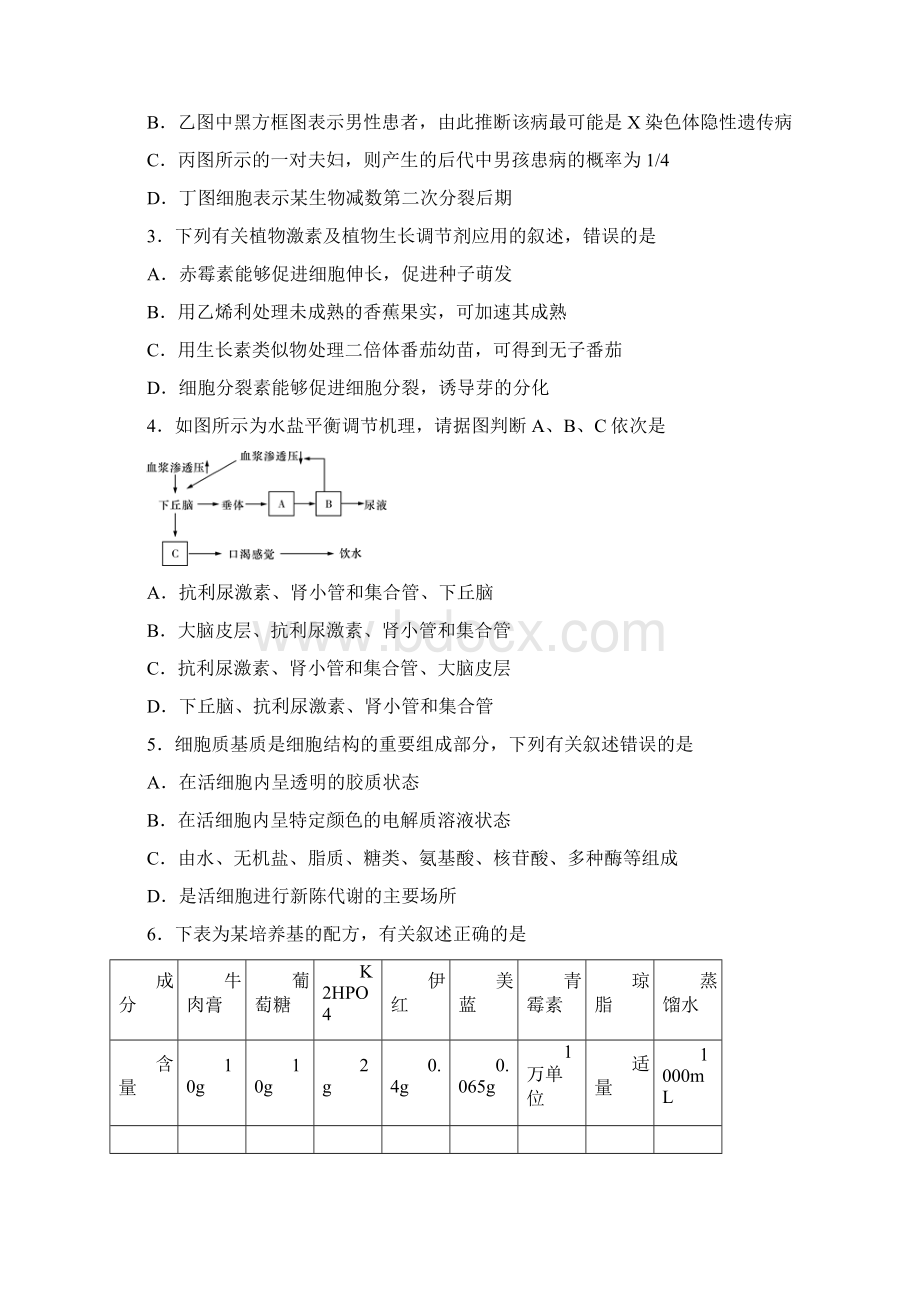 四川省宜宾市叙州区第一中学学年高二生物下学期期末模拟试题Word文档格式.docx_第2页