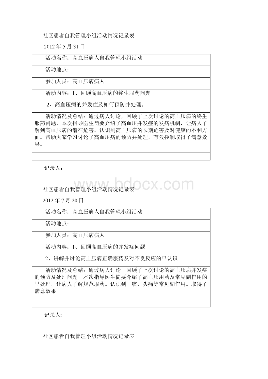 高血压患者自我管理小组活动记录.docx_第2页