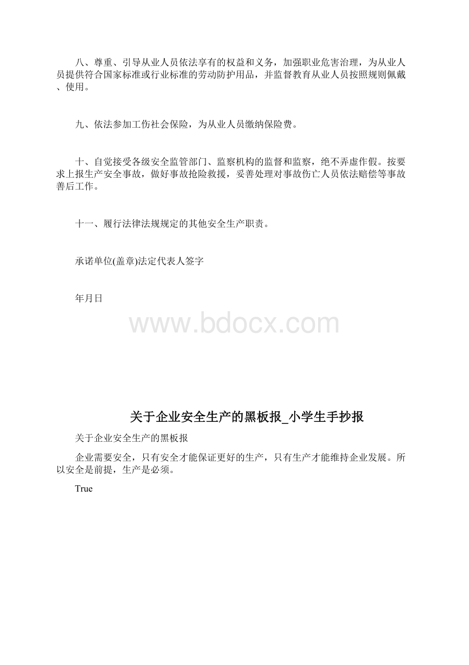 企业安全生产诚信承诺书doc.docx_第2页