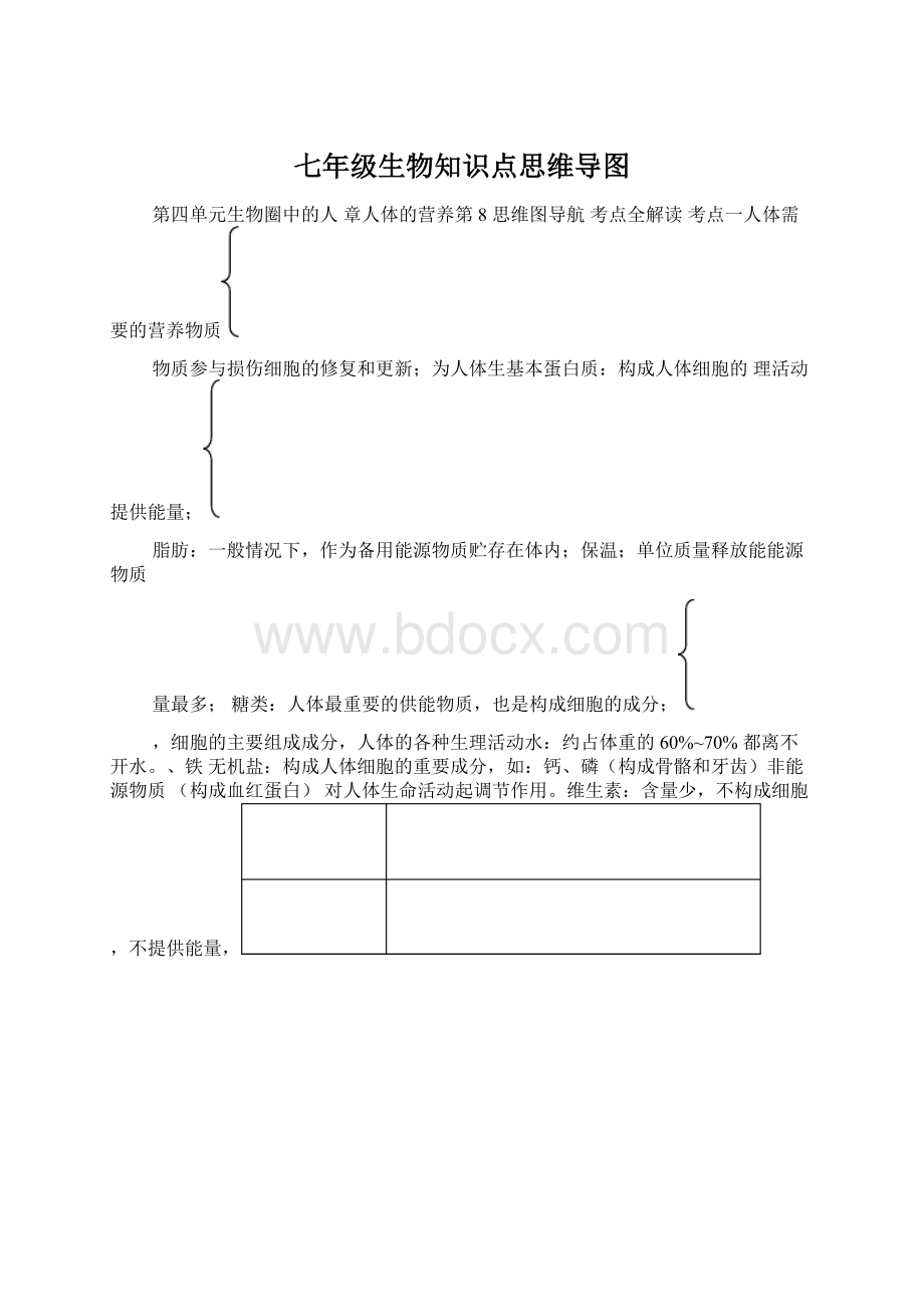 七年级生物知识点思维导图Word文档下载推荐.docx