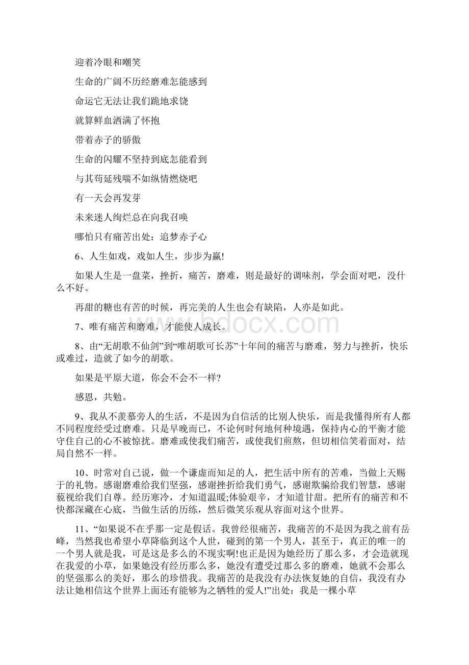 精选关于痛苦磨难的句子.docx_第2页