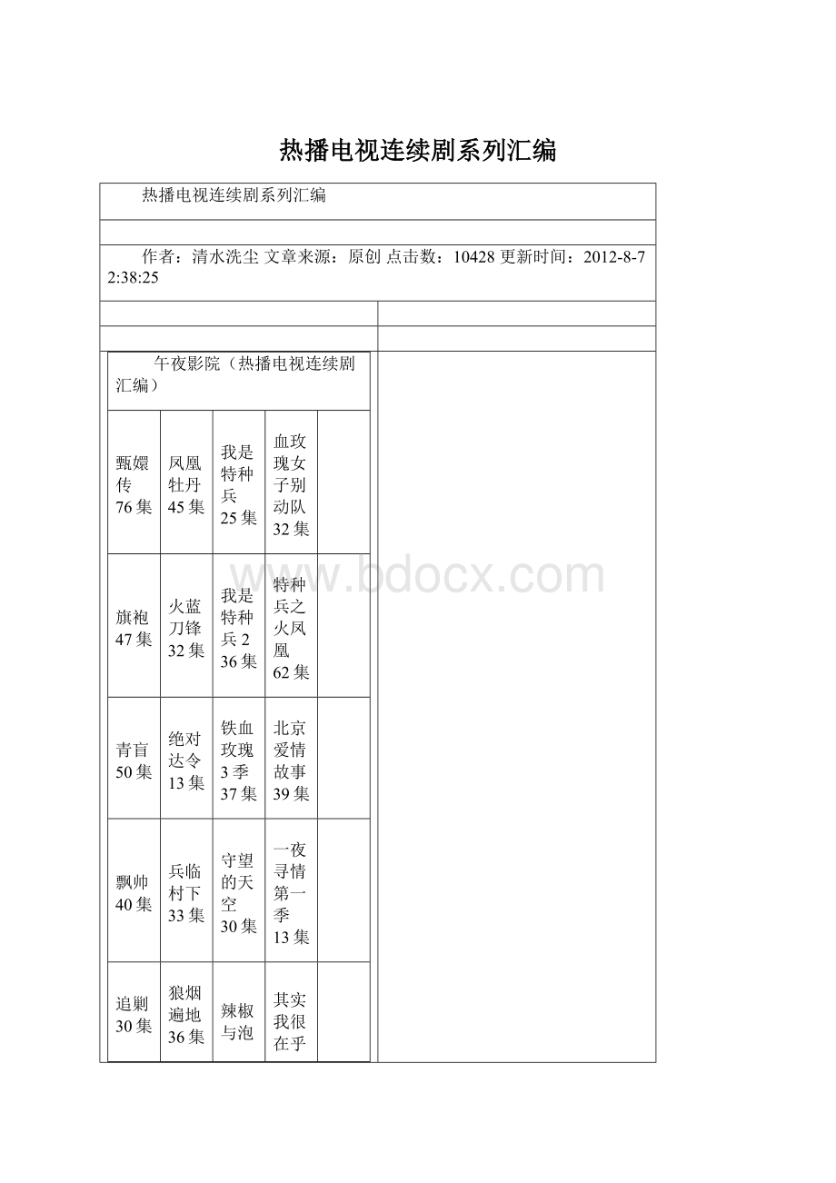 热播电视连续剧系列汇编.docx_第1页