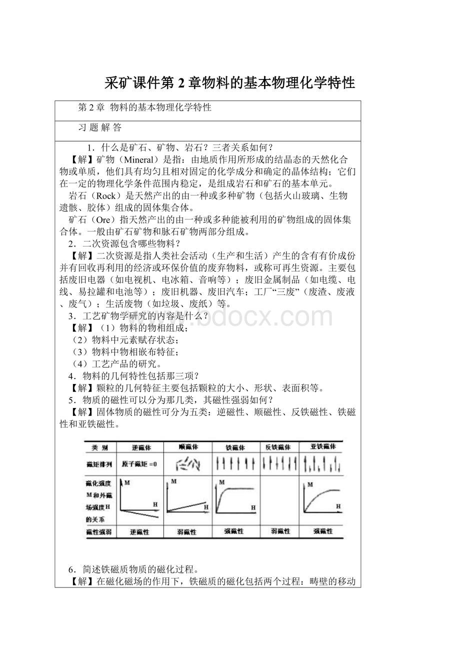 采矿课件第2章物料的基本物理化学特性Word文件下载.docx