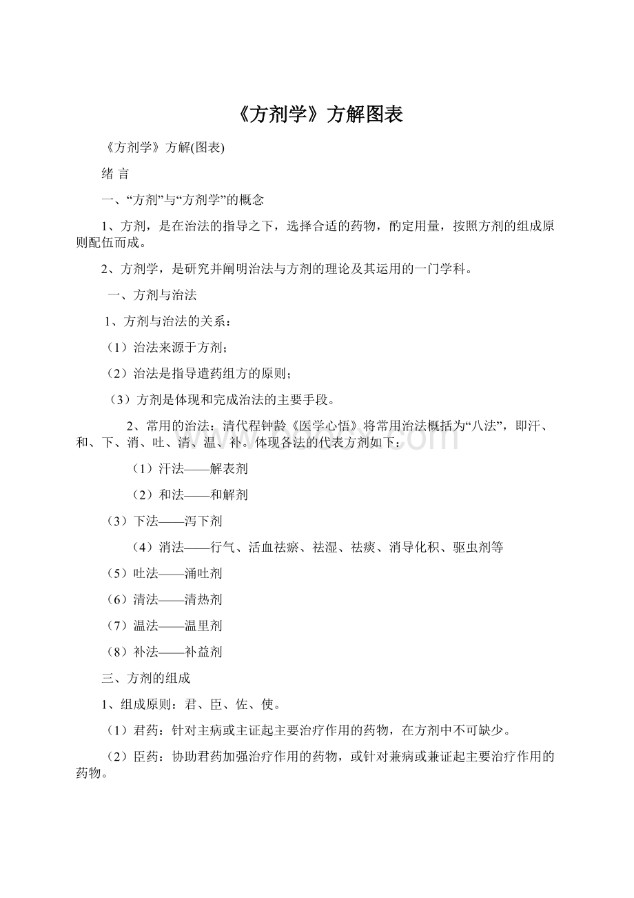 《方剂学》方解图表Word文档格式.docx