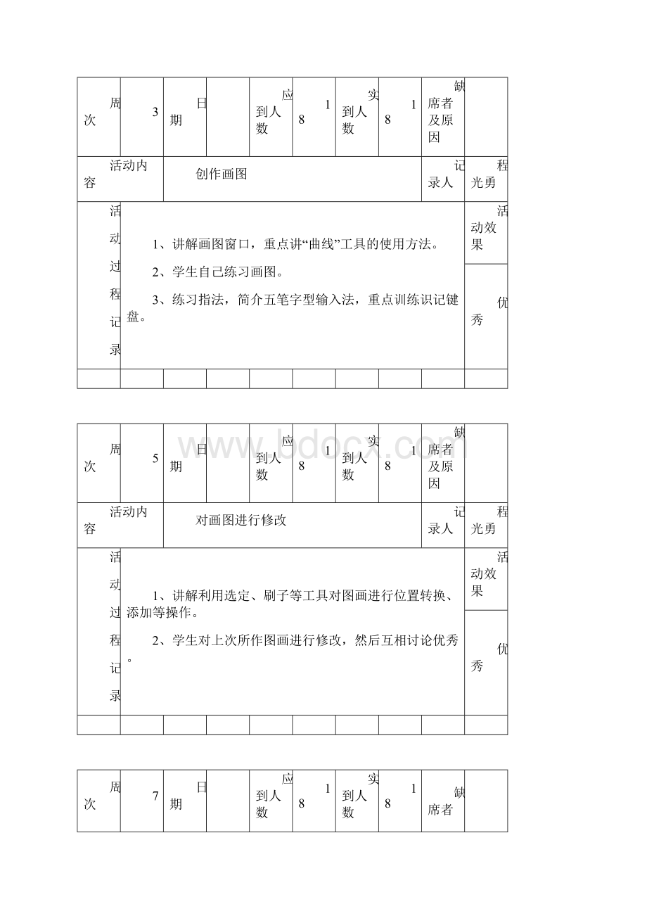 小学信息技术兴趣小组活动记录五六年级.docx_第3页