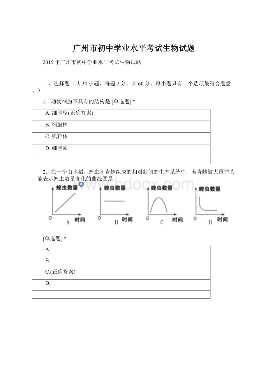 广州市初中学业水平考试生物试题.docx_第1页