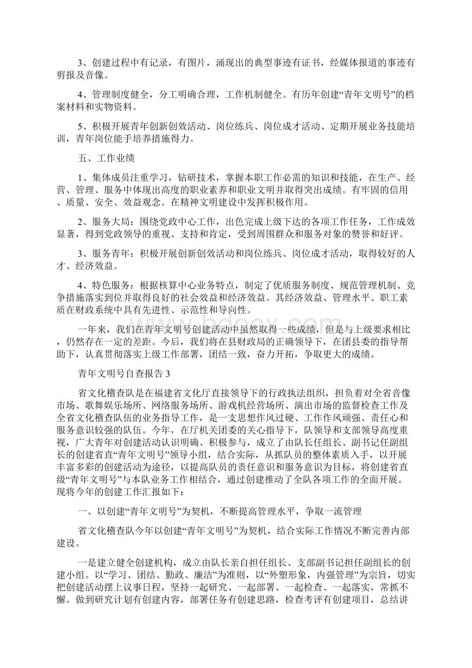 青年文明号自查报告范文精选3篇.docx_第3页