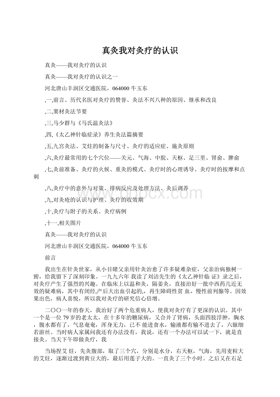 真灸我对灸疗的认识Word格式文档下载.docx