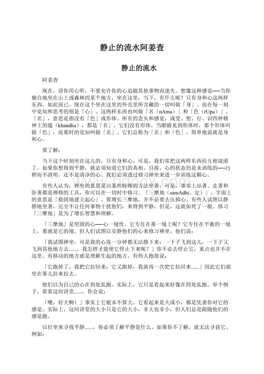 静止的流水阿姜查Word格式文档下载.docx