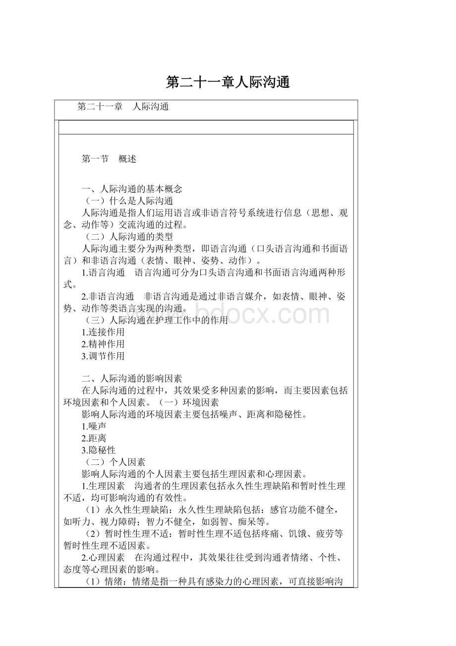 第二十一章人际沟通Word格式文档下载.docx