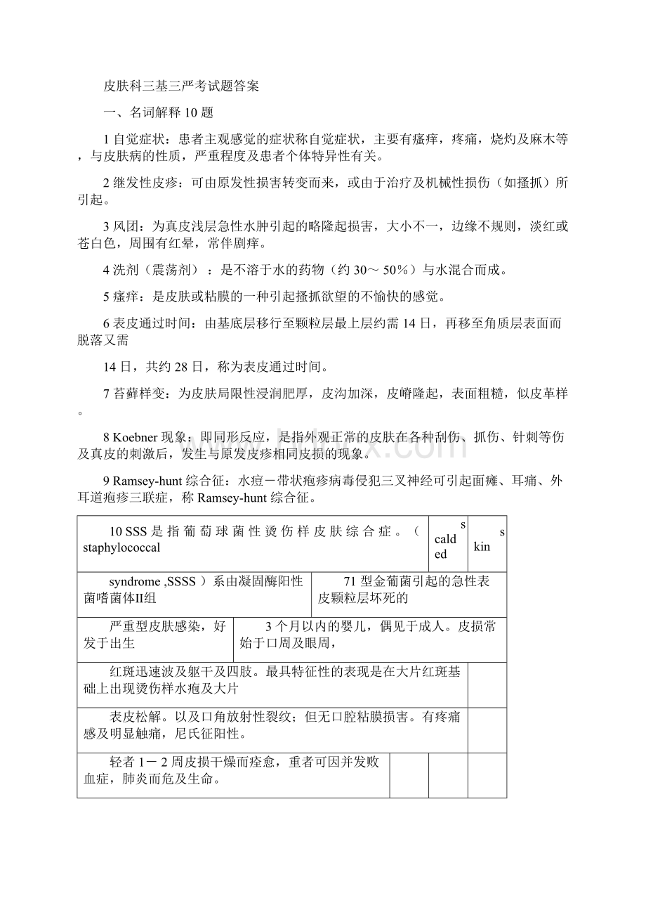 皮肤科三基三严考试题答案解析.docx_第3页