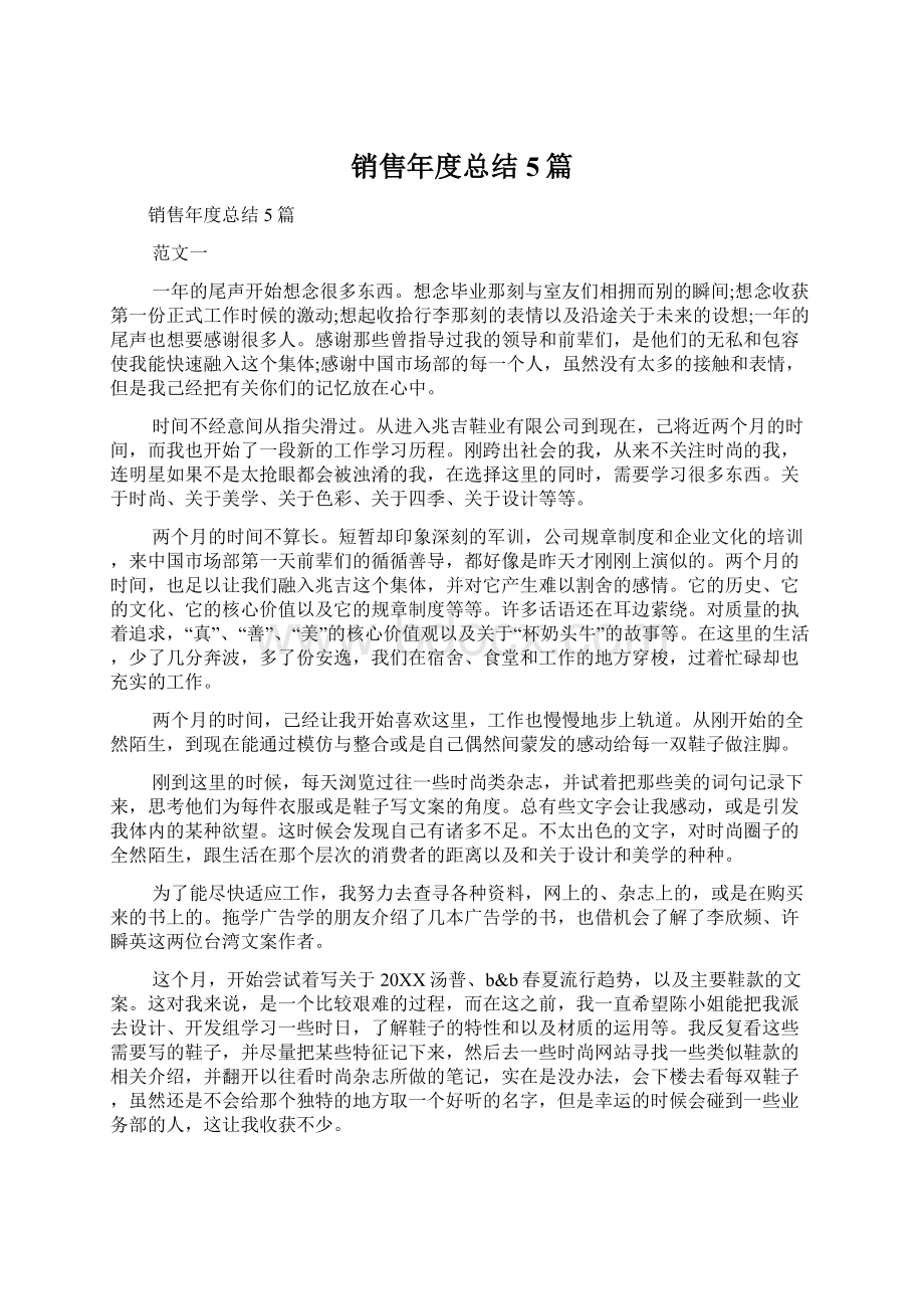 销售年度总结5篇.docx