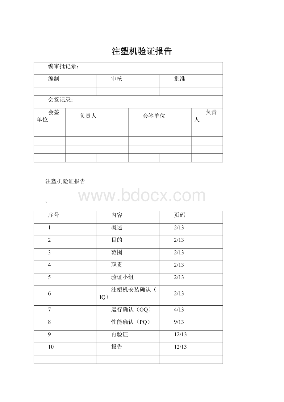 注塑机验证报告Word文件下载.docx