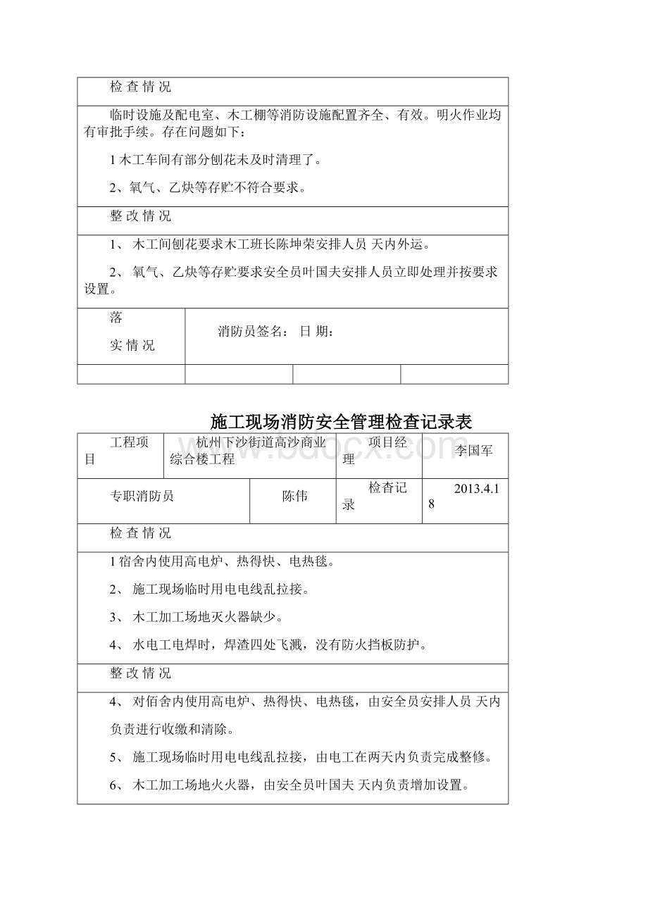 施工现场消防安全管理检查记录表模版.docx_第3页