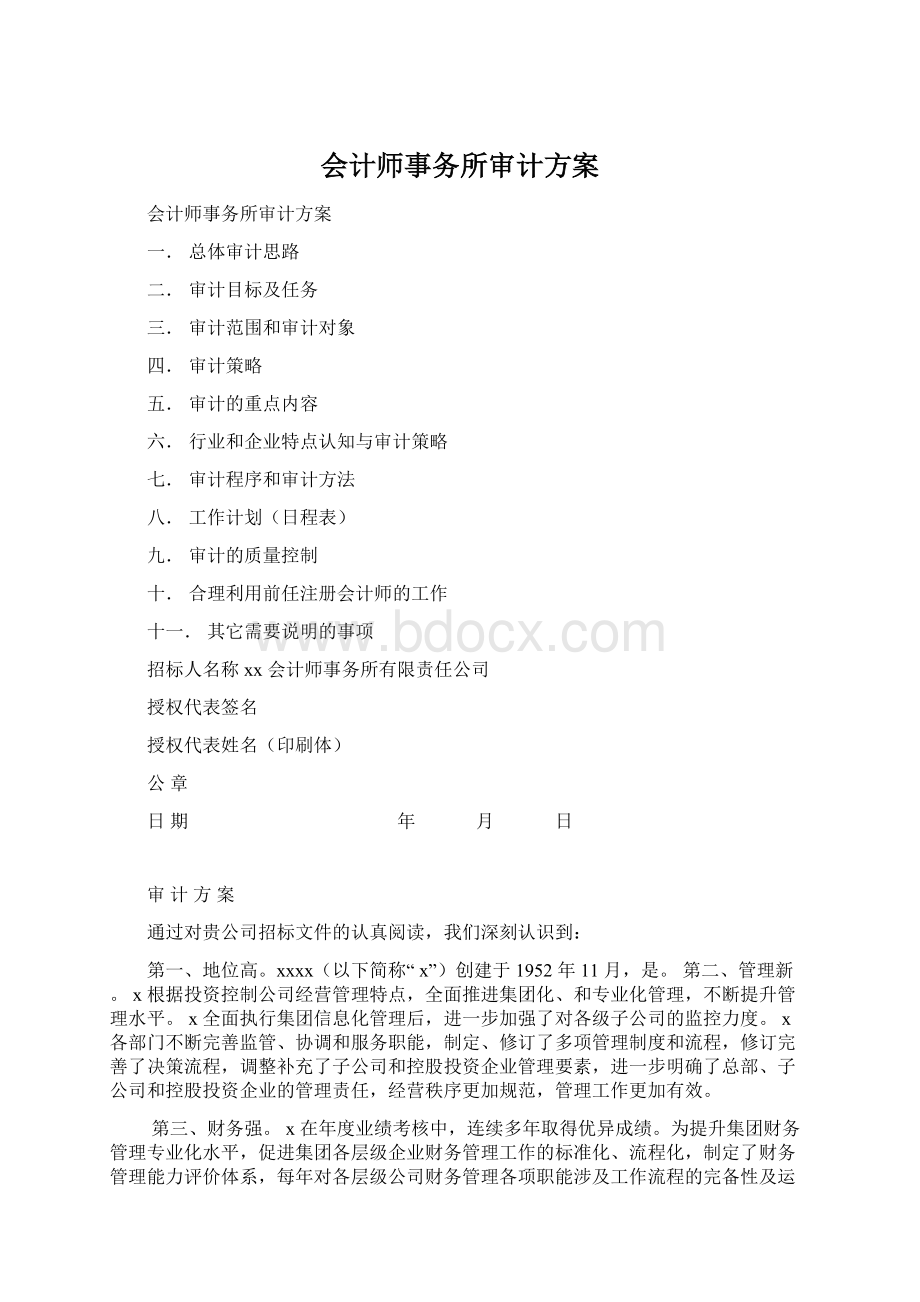 会计师事务所审计方案.docx