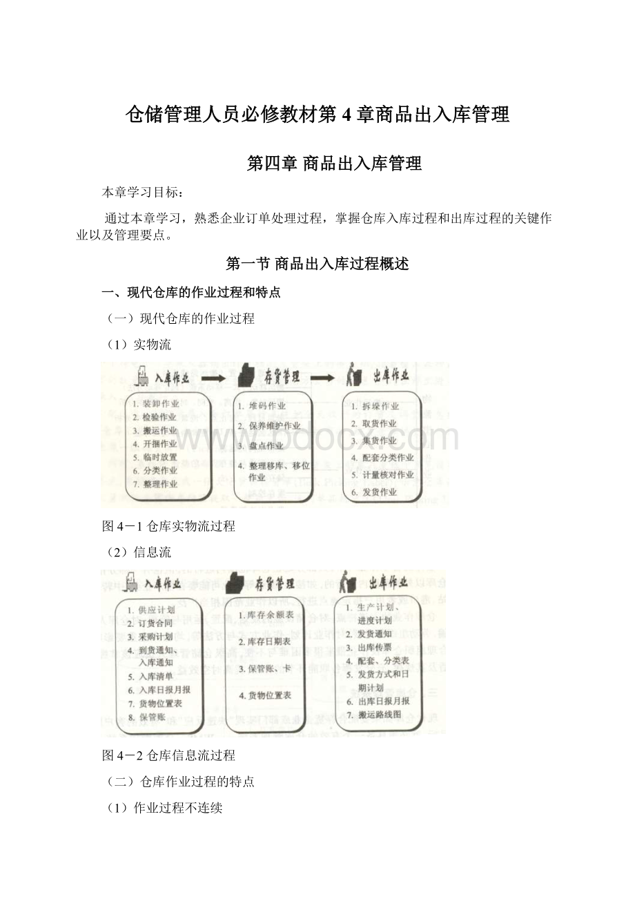 仓储管理人员必修教材第4章商品出入库管理.docx_第1页