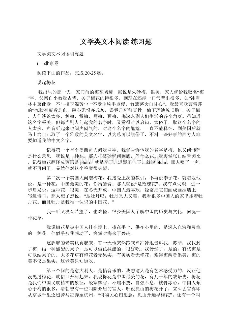 文学类文本阅读练习题文档格式.docx