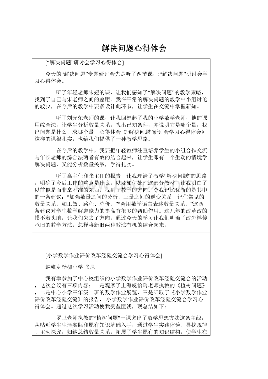 解决问题心得体会文档格式.docx