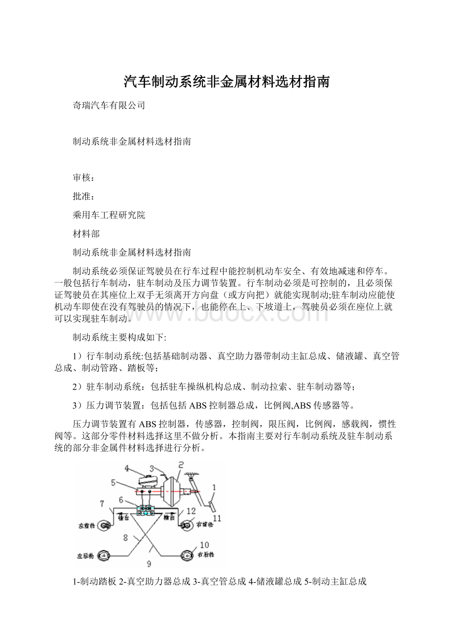 汽车制动系统非金属材料选材指南Word文档格式.docx