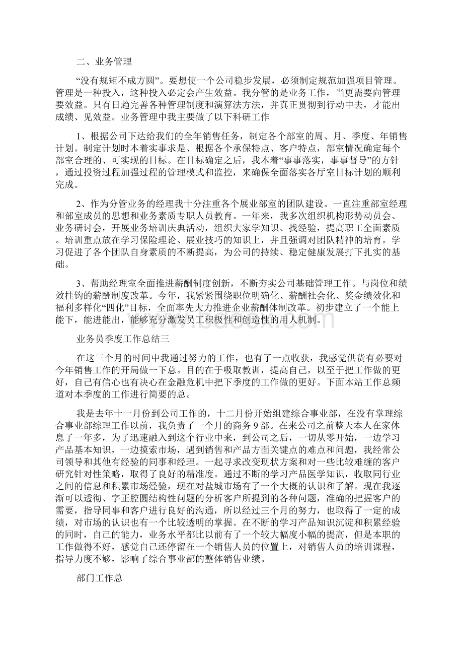 业务员季度工作总结范文.docx_第3页