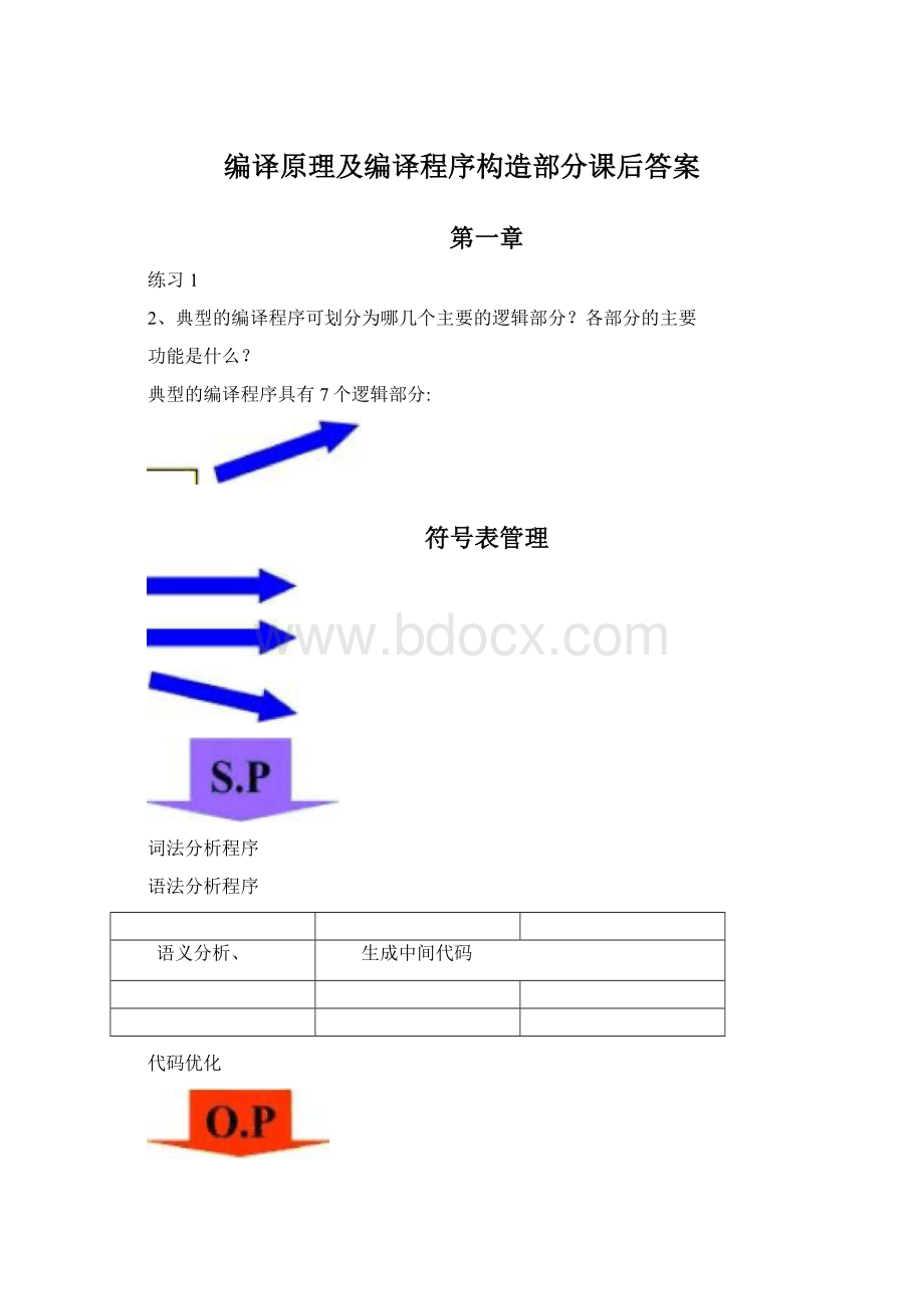 编译原理及编译程序构造部分课后答案Word格式.docx_第1页