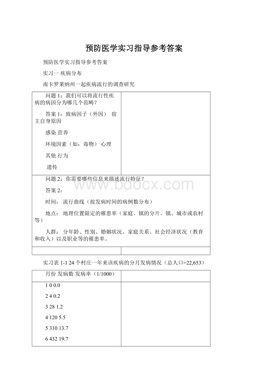 预防医学实习指导参考答案.docx