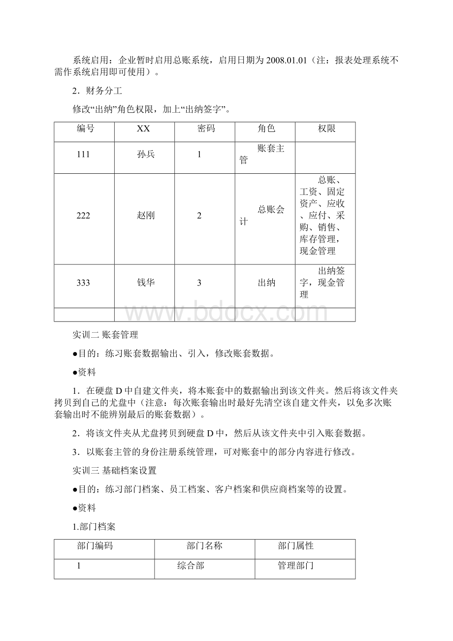 账套的建立以及财务分工实训.docx_第2页