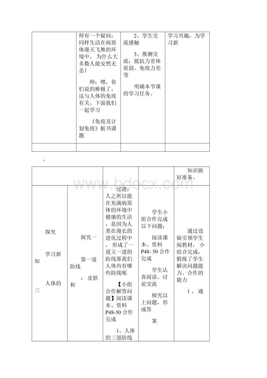 初中生物《免疫与计划免疫》优质课教案教学设计.docx_第2页