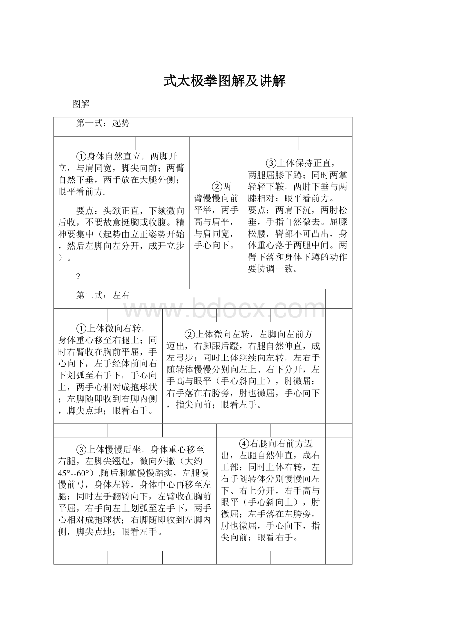 式太极拳图解及讲解Word下载.docx_第1页