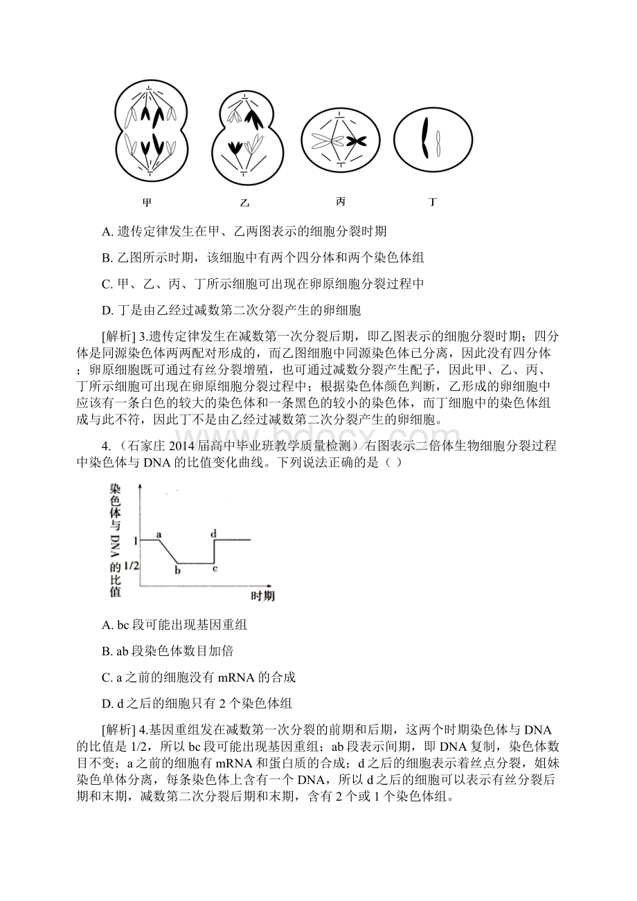 届高考生物按章节分类遗传的细胞基础精品试题含试题 Word版含答案.docx_第2页